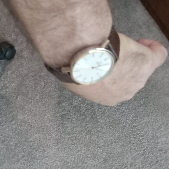 Bulova Classic Men's Watch 2 Tone 37mm Crocodile Embossed Leather Band C970266 - Picture 6 of 8